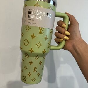 Stanley Louis Vuitton Mint and Gold Quencher Tumbler